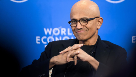 El CEO de Microsoft, Satya Nadella, en el pasado Foro Económico Mundial, en Suiza, enero de 2024.