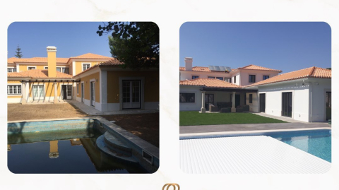 Antes y después de la remodelación de la casa de Nilsen Arias en Portugal.