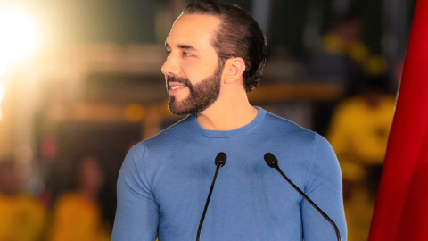 El presidente de El Salvador, Nayib Bukele, quien busca la reelección, en una foto de archivo, en diciembre de 2023.