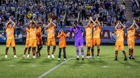 Los jugadores de Barcelona SC, durante un amistoso en Estados Unidos.