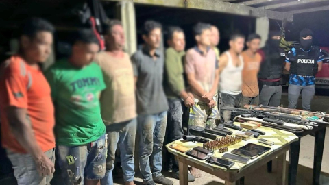 Presuntos terroristas fueron detenidos en El Carmen, Manabí, la noche del 6 de febrero de 2024.