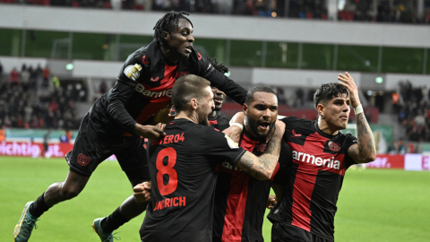 Jonathan Tah, del Leverkusen, celebra el gol de la remontada frente al Stuttgart por la DFB Pokal, el pasado 6 de febrero de 2024.