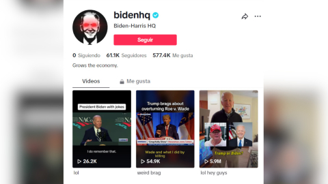 El presidente Joe Biden abrió una cuenta de TikTok para su campaña, el 11 de febrero de 2024.