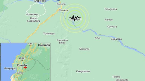 Reporte de un temblor en Macas, Morona Santiago, el 15 de febrero de 2024.