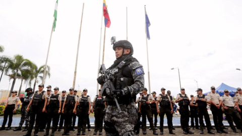 Miembros de la Policía el 10 de febrero de 2024. 