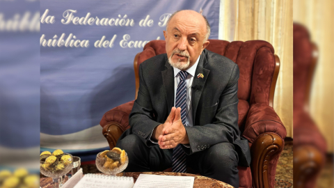 El embajador de Rusia en Quito, Vladimir Sprinchan, en entrevista con PRIMICIAS, el 20 de febrero de 2024.