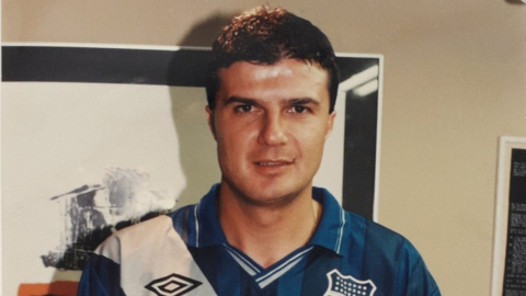 Gustavo Raggio cuando jugó en Emelec.