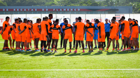 Liga de Quito, durante un entrenamiento en el Complejo de Flamengo, en Río de Janeiro, el 27 de febrero de 2024. 