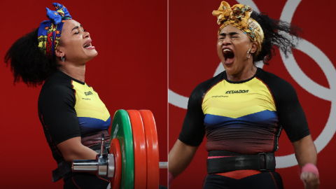 Neisi Dajomes y Tamara Salazar, durante los Juegos Olímpicos de Tokio 2021.