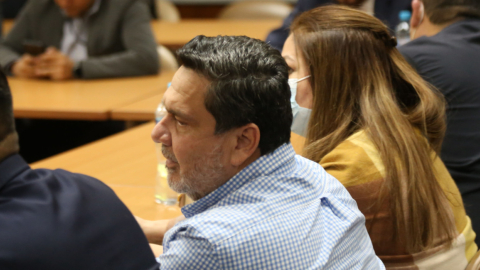 El exasambleísta, Pablo Muentes, en la audiencia del Caso Purga, en la Corte Nacional de Justicia, Quito 5 de abril de 2024