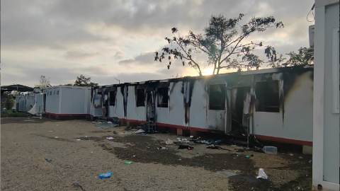 Un albergue de migrantes destruido en Panamá el 4 de marzo de 2024. 