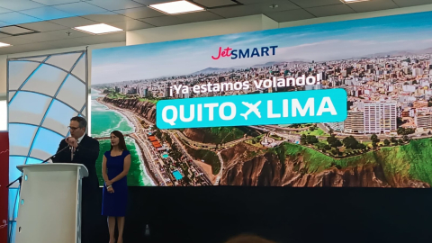 Ramón Miró, presidente de Quiport, el 6 de marzo de 2024, en el Aeropuerto Internacional Mariscal Sucre, de Quito. 