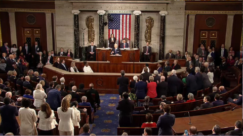 El presidente de Estados Unidos, Joe Biden, en su discurso en el Congreso el 7 de marzo de 2024.