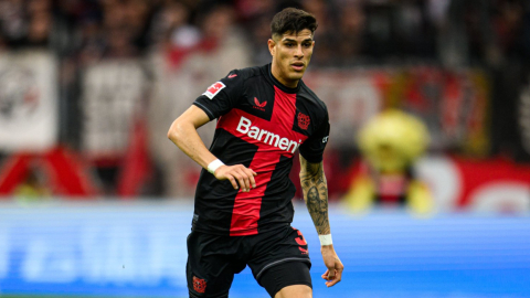 Piero Hincapié, durante el partido del Bayer Leverkusen ante el Hoffenheim, el 30 de marzo de 2024.