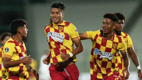 Jugadores de Aucas, durante la Copa Libertadores Sub 20.