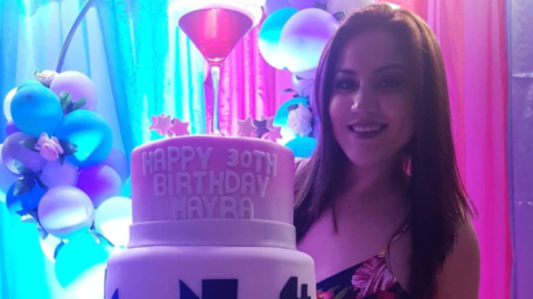 Mayra Salazar durante su fiesta de cumpleaños, en septiembre de 2018.