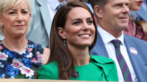 La princesa de Gales, Kate, durante un torneo de tenis en Wimbledon, Inglaterra, 16 de julio de 2023.