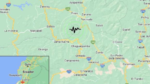 Registro de un temblor en Portovelo, El Oro, el 25 de marzo de 2024.