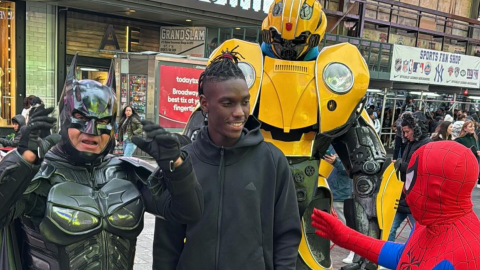 Allen Obando en Times Square, Nueva York, marzo 2024.