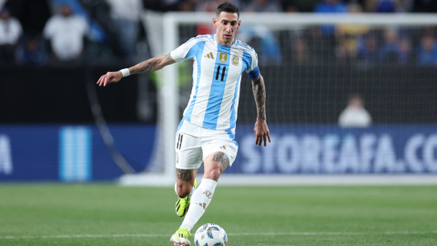 El delantero argentino Ángel Di Maria durante el partido amistoso antre El Salvador, el 22 de marzo de 2024.