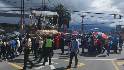 Cierres viales en la procesión de Calderón de 2023.