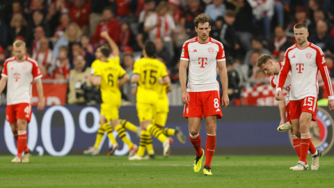 Jugadores del Bayern Munich y el Dortmund, 30 de marzo de 2024.