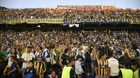 La hinchada de Rosario Central en una de las tribunas del estadio Gigante de Arroyito, el 4 de abril 2024.