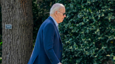 El presidente de Estados Unidos, Joe Biden, regresó a Washington un día antes para consultar con su equipo de seguridad nacional tras el ataque de Irán a Israel, foto del 13 de abril de 2024.