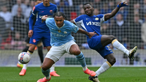 Moisés Caicedo, durante el partido entre Chelsea y Manchester City por la FA Cup, el 20 de abril de 2024.