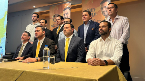 Presentación de la lista de Antonio Alvarez para las elecciones de Barcelona SC, 24 de abril de 2024.