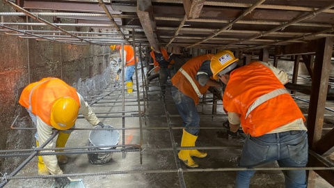 Trabajos complementarios del proyecto hidroeléctrico Toachi Pilatón, febrero de 2024. 