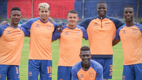 Jugadores de Deportivo Quito en un entrenamiento, 4 de mayo de 2024.