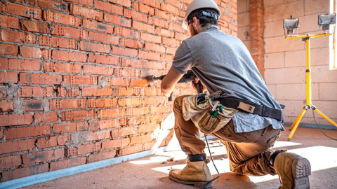 Imagen referencial de un trabajador de la construcción, una de las profesiones con más riesgos para la audición.