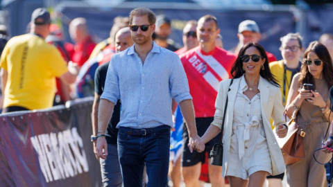 El príncipe Harry y su esposa Meghan Markle, duques de Sussex, en una fotografía de septiembre del 2023. 