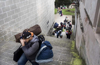 Un momento del recorrido de migrantes venezolanos