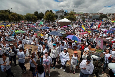 El punto de concentración de grupos Pro Vida fue en el parque del Arbolito, en Quito. 