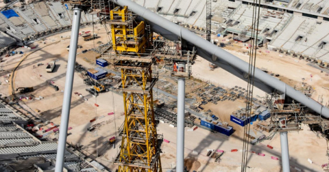 Construcción del Estadio Internacional Khalifa, en Qatar.