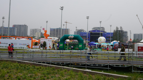 Vista panorámica del Fan Fest en los Juegos de Santiago 2023.