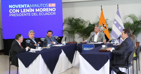 Conversatorio del Mandatario con representantes de la Asociación Ecuatoriana de Radiodifusores, el 2 de abril de 2019.