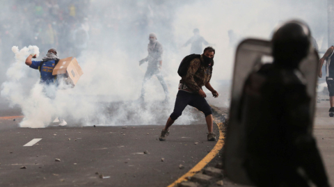 Protestas en el Centro Histórico de Quito, el 4 de octubre del 2019.