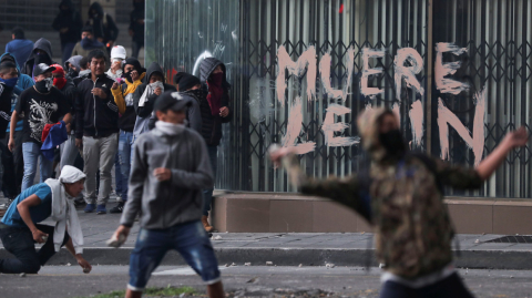 Protestas en el Centro Histórico de Quito, el 4 de octubre del 2019.