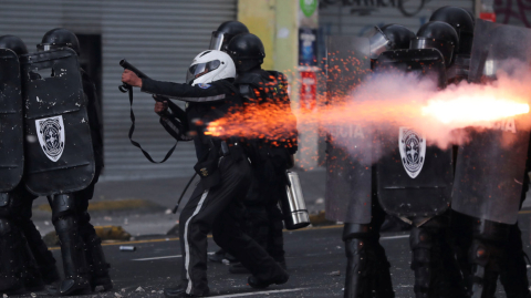 Protestas en el Centro Histórico de Quito, el 4 de octubre del 2019.