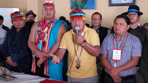 El Parlamento Popular instaló su sesión en Quito, en la casa de la Conaie, el 25 de octubre de 2019.