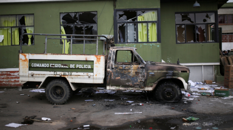 Destrozos por las protestas en El Alto