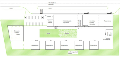 Boceto del plano del nuevo CAI de Machala.