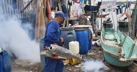 Brigada municipal contra Covid-19 en una zona rural de Guayaquil, el 29 de agosto de 2020.