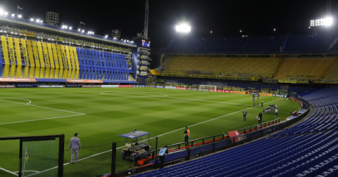 Vista de La Bombonera antes del partido entre Boca y Libertad, el 29 de septiembre de 2020.