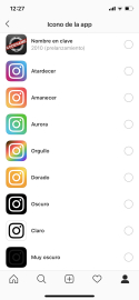 Logos de Instagram que los usuarios pueden elegir.