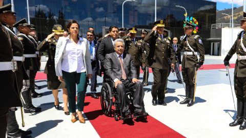 La ministra de Gobierno, María Paula Romo, y el presidente Lenín Moreno, el 3 de septiembre de 2019.