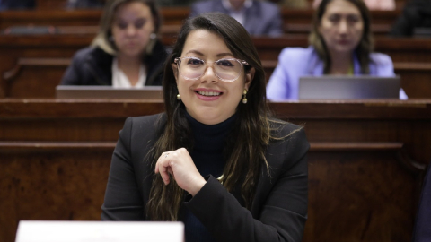 Andrea Arrobo, exministra de Energía, en una foto de archivo.